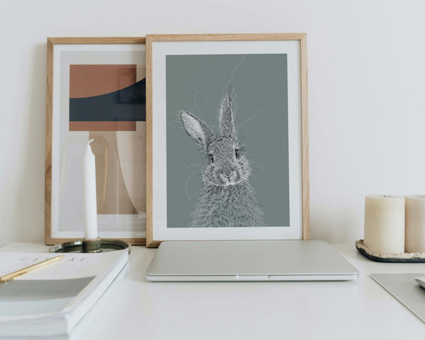 Bunny Drawing Digital Art Print