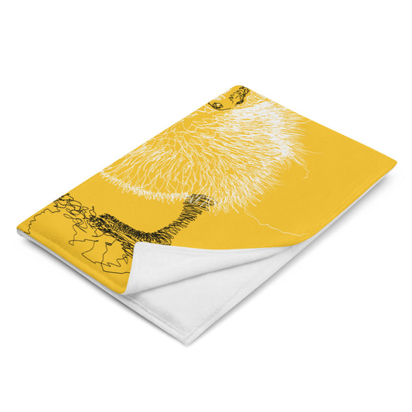 Throw Blanket with Ducklings Drawing