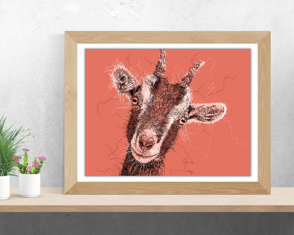 Goat Drawing Digital Art Print