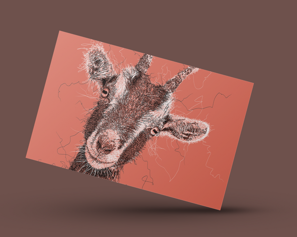 Goat Drawing Digital Art Print