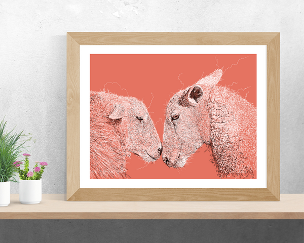 Sheep Drawing Digital Art Print