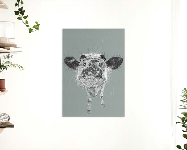 Cow Drawing Digital Art Print