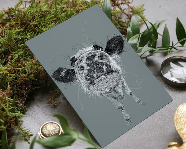 Cow Drawing Digital Art Print