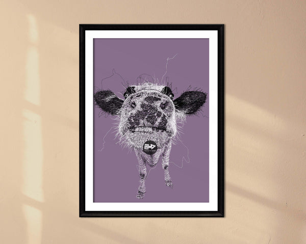 Cow Drawing Digital Art Print