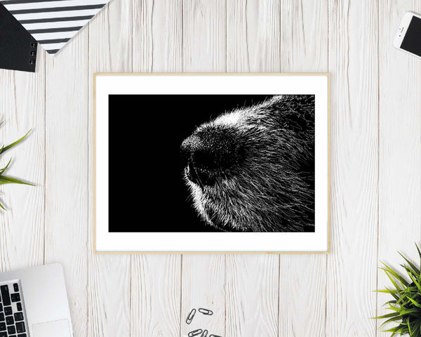 Dog Nose Drawing Digital Art Print