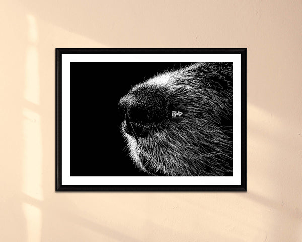 Dog Nose Drawing Digital Art Print