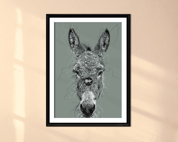 Donkey Drawing Digital Art Print