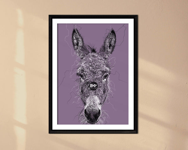 Donkey Drawing Digital Art Print