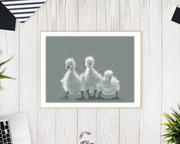 Duckling Drawing Digital Art Print