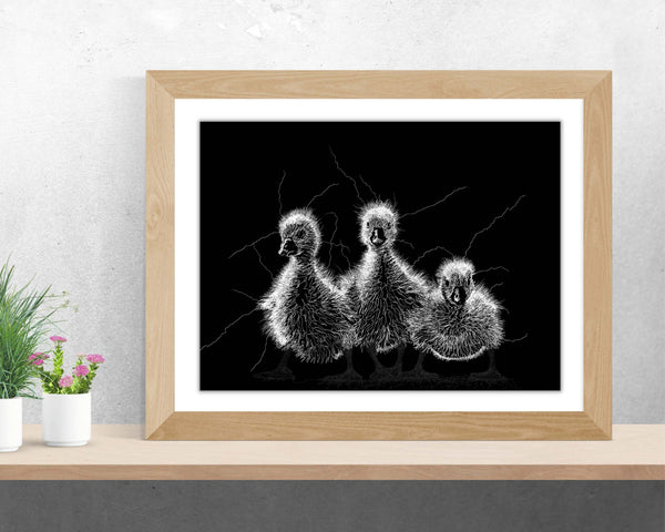 Duckling Drawing Digital Art Print