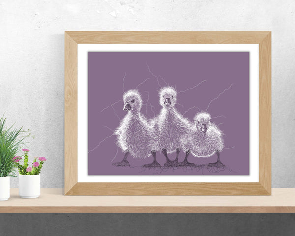 Duckling Drawing Digital Art Print