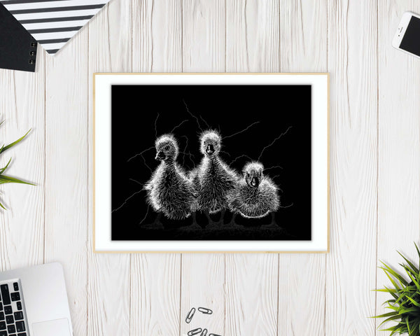 Duckling Drawing Digital Art Print