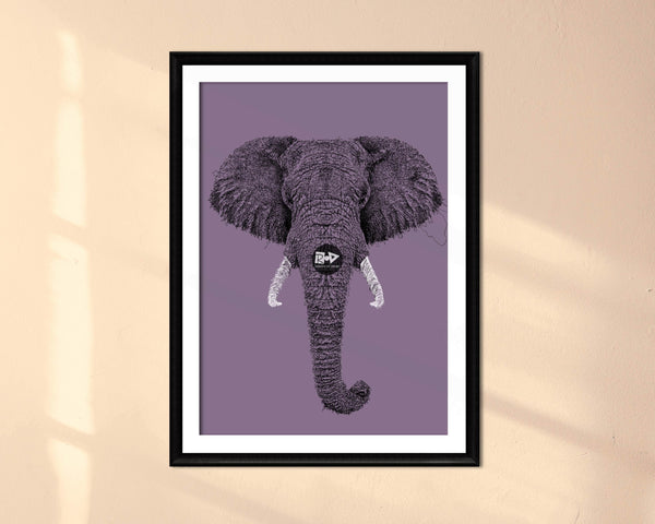 Elephant Drawing Digital Art Print