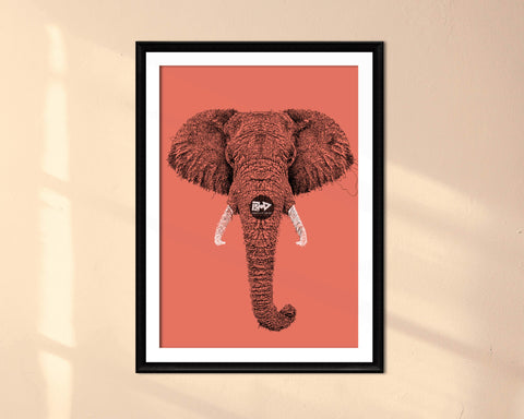 Elephant Drawing Digital Art Print