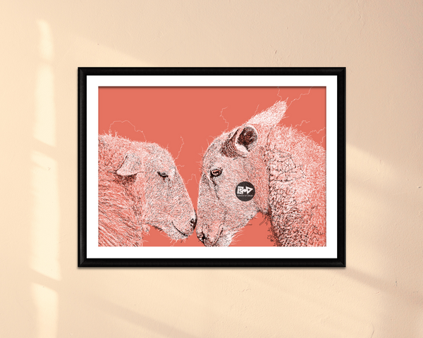 Sheep Drawing Digital Art Print