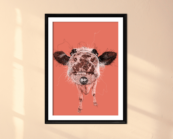 Cow Drawing Digital Art Print