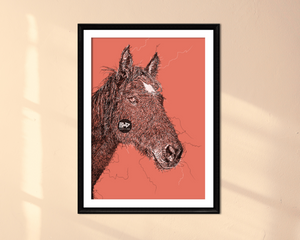 Horse Drawing Digital Art Print