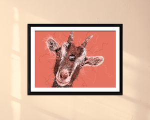 Goat Drawing Digital Art Print