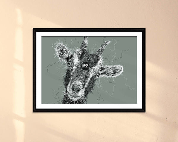 Goat Drawing Digital Art Print