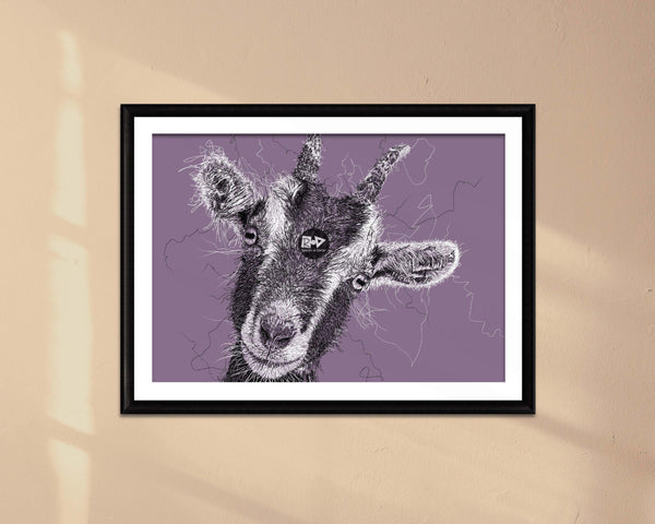 Goat Drawing Digital Art Print