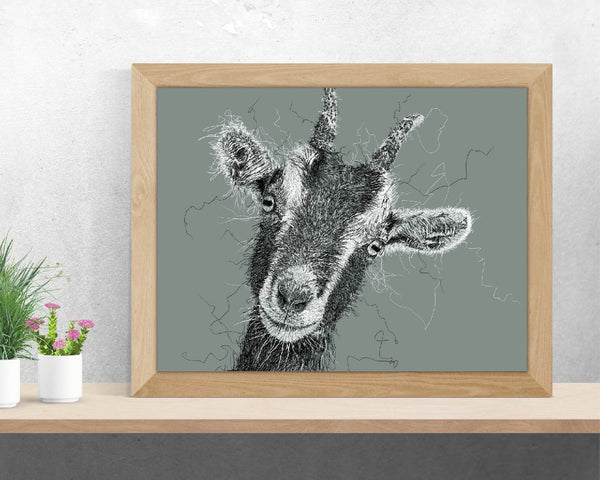 Goat Drawing Digital Art Print