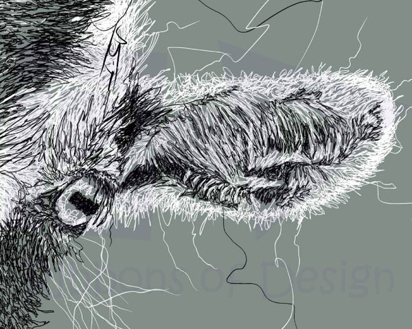 Goat Drawing Digital Art Print