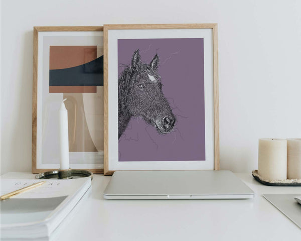 Horse Drawing Digital Art Print