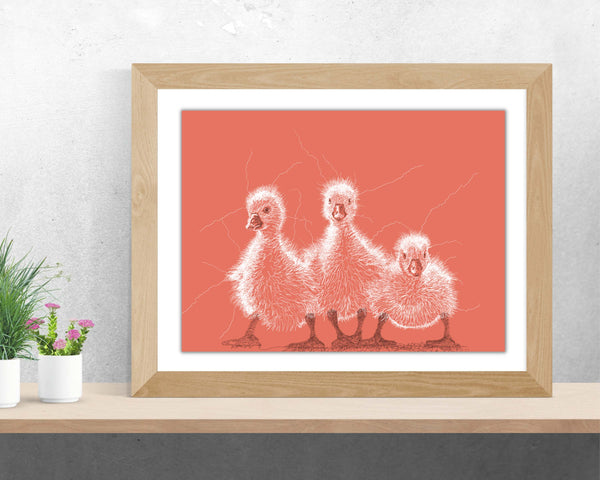 Duckling Drawing Digital Art Print