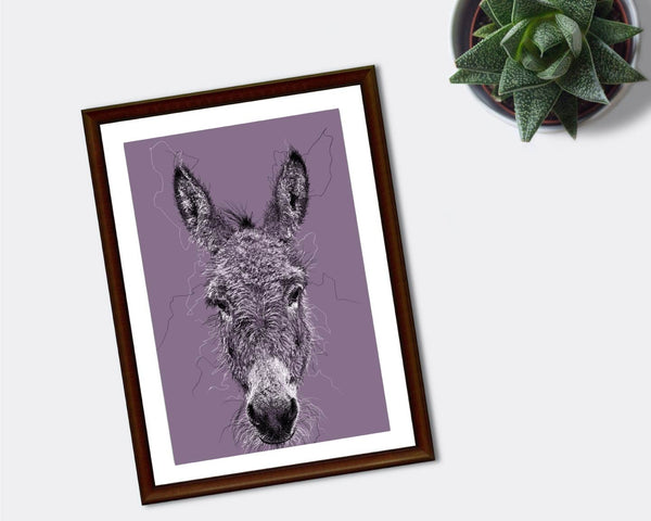 Donkey Drawing Digital Art Print