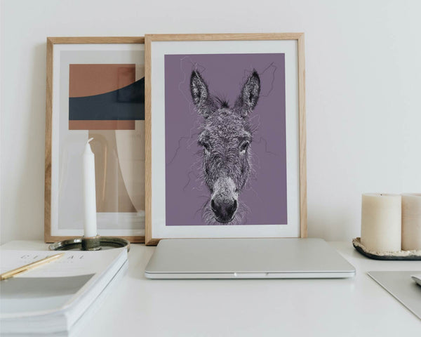 Donkey Drawing Digital Art Print