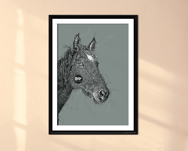 Horse Drawing Digital Art Print