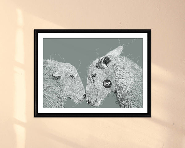 Sheep Drawing Digital Art Print