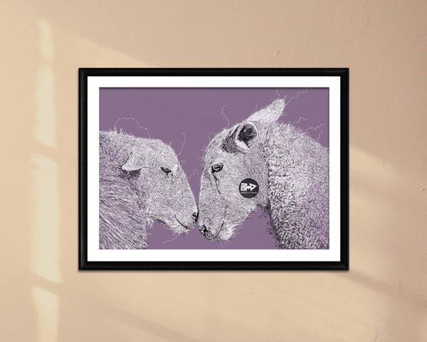 Sheep Drawing Digital Art Print