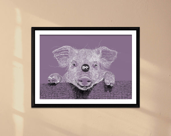 Piglet Drawing Digital Art Print