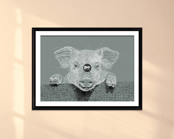 Piglet Drawing Digital Art Print