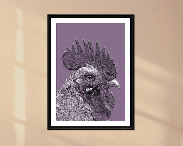 Rooster Drawing Digital Art Print