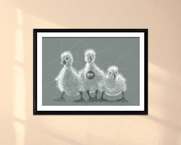 Duckling Drawing Digital Art Print