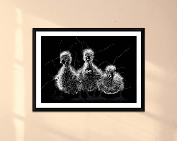 Duckling Drawing Digital Art Print