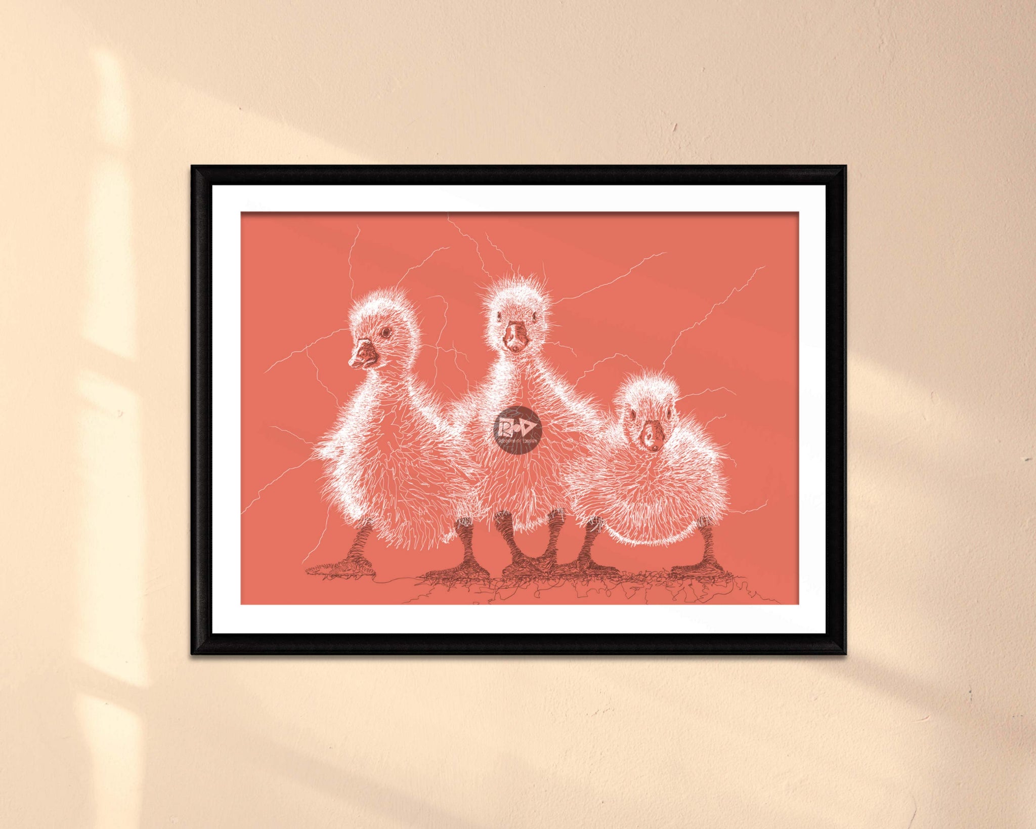 Duckling Drawing Digital Art Print