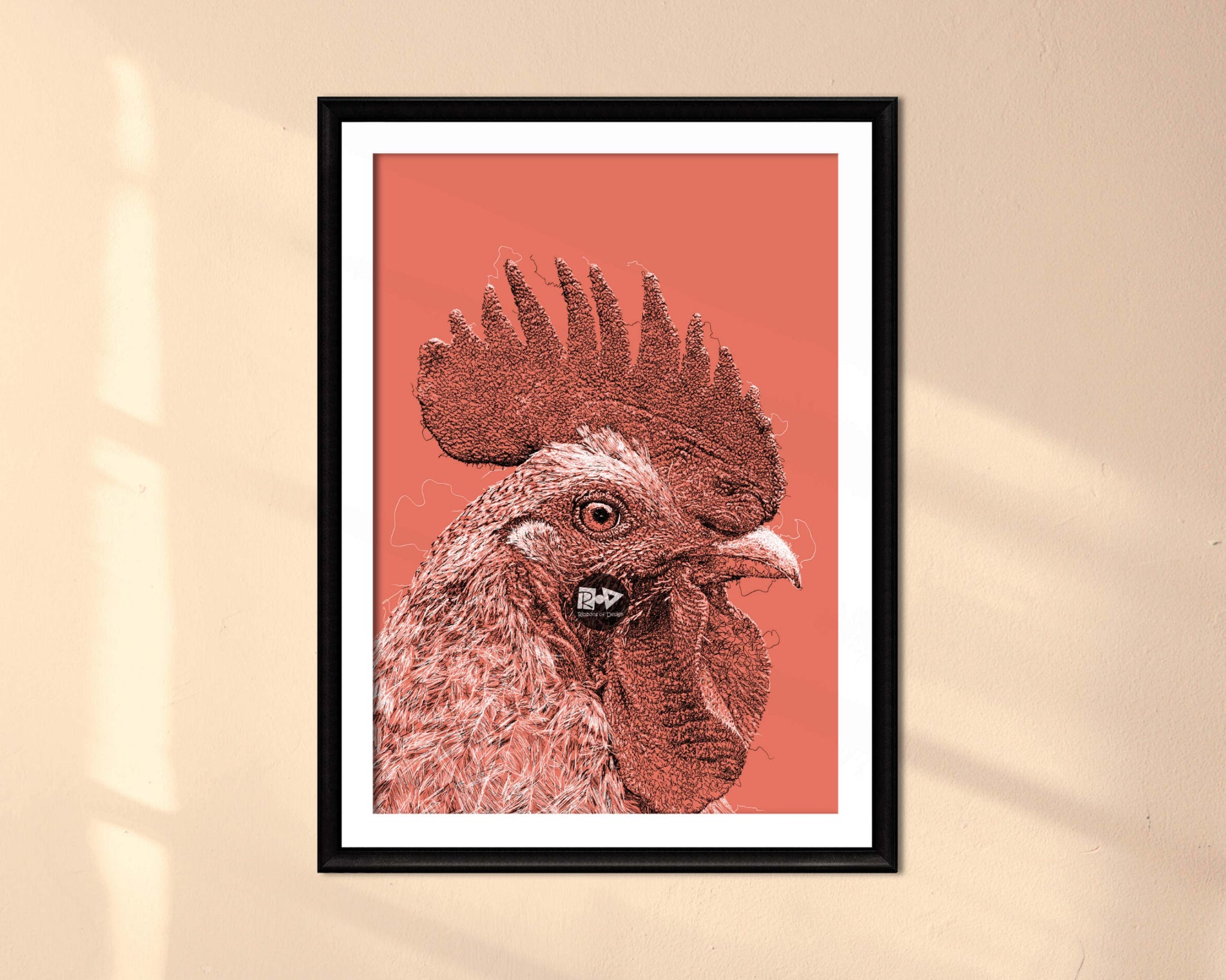 Rooster Drawing Digital Art Print