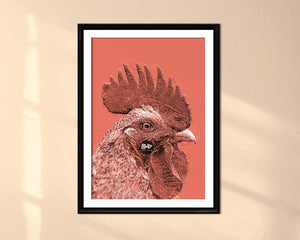 Rooster Drawing Digital Art Print