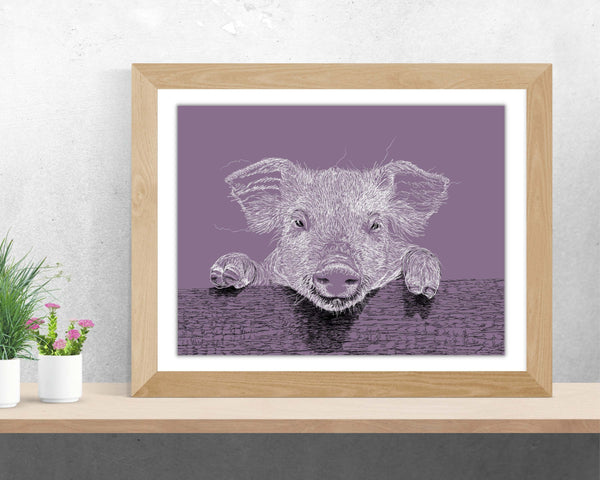 Piglet Drawing Digital Art Print