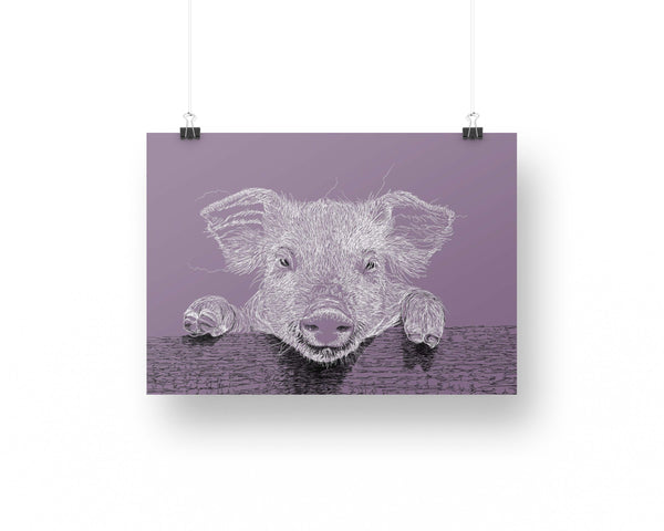 Piglet Drawing Digital Art Print