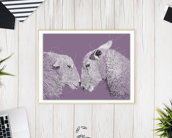 Sheep Drawing Digital Art Print