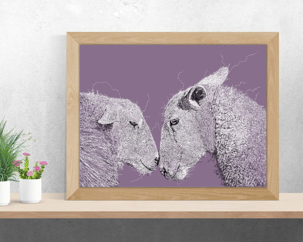 Sheep Drawing Digital Art Print