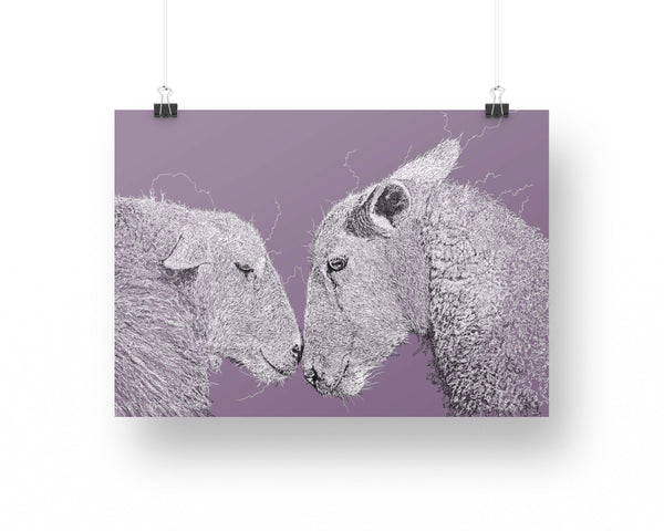 Sheep Drawing Digital Art Print