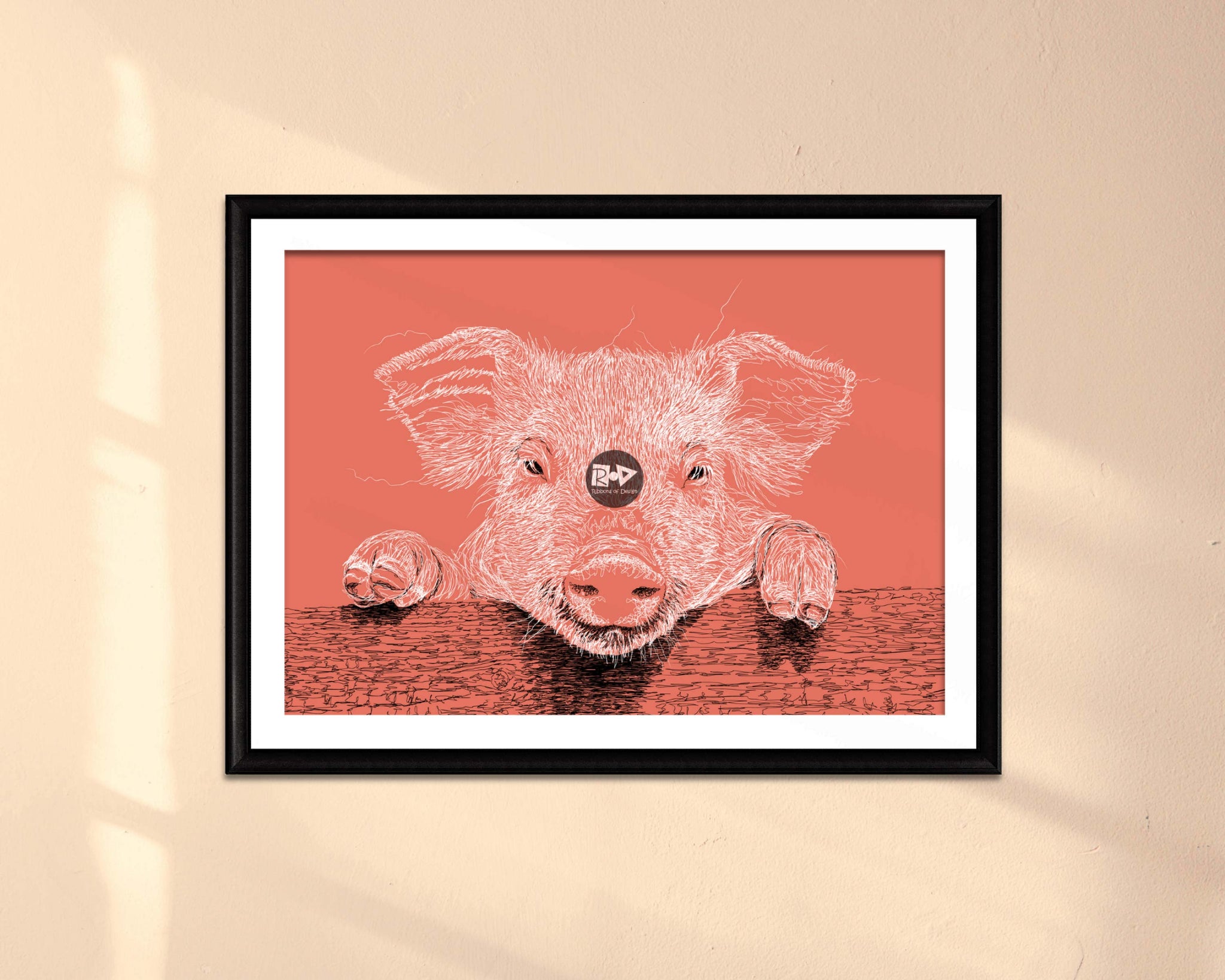 Piglet Drawing Digital Art Print