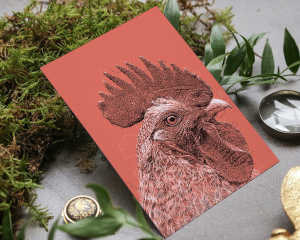 Rooster Drawing Digital Art Print