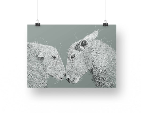 Sheep Drawing Digital Art Print