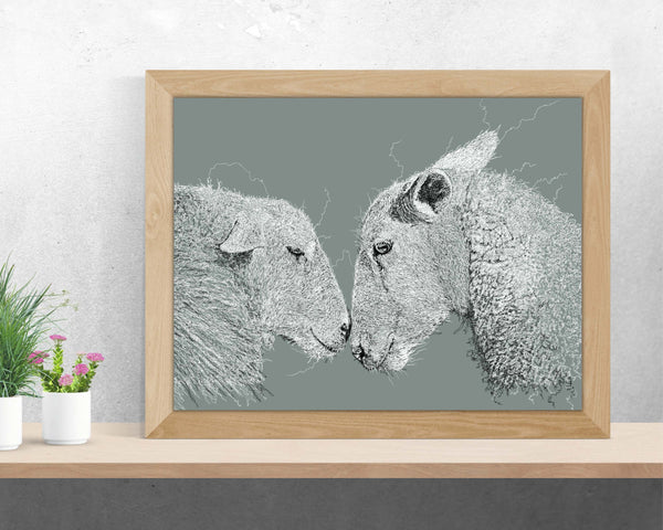 Sheep Drawing Digital Art Print